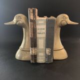 Antique brass bookends – Stylized duck heads