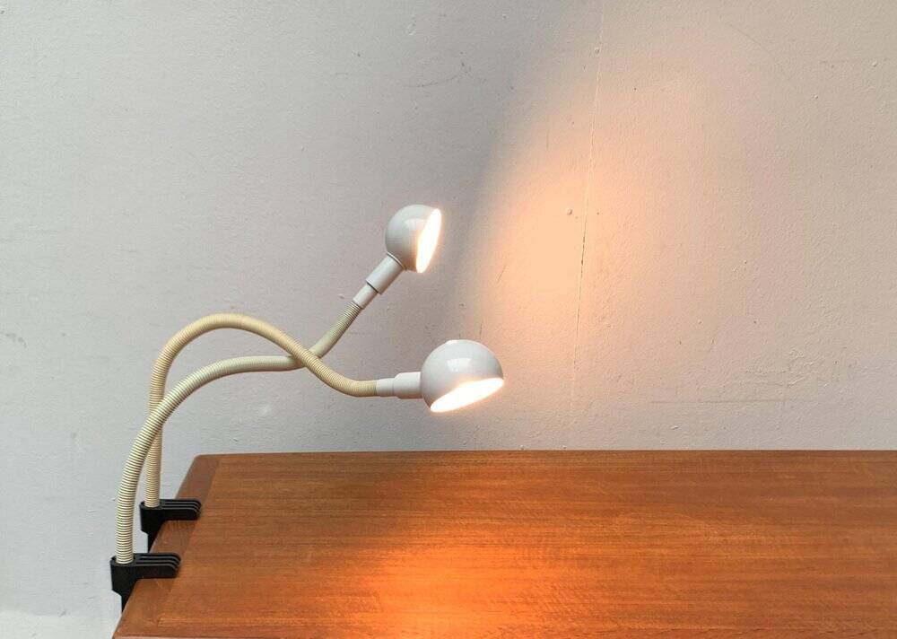 Vintage Space Age clamp lamp Italian Hebi by Isao Hosoe for Valenti Luce, 1970s, set of 2