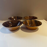 Set of 4 Sarreguemines Domino cups