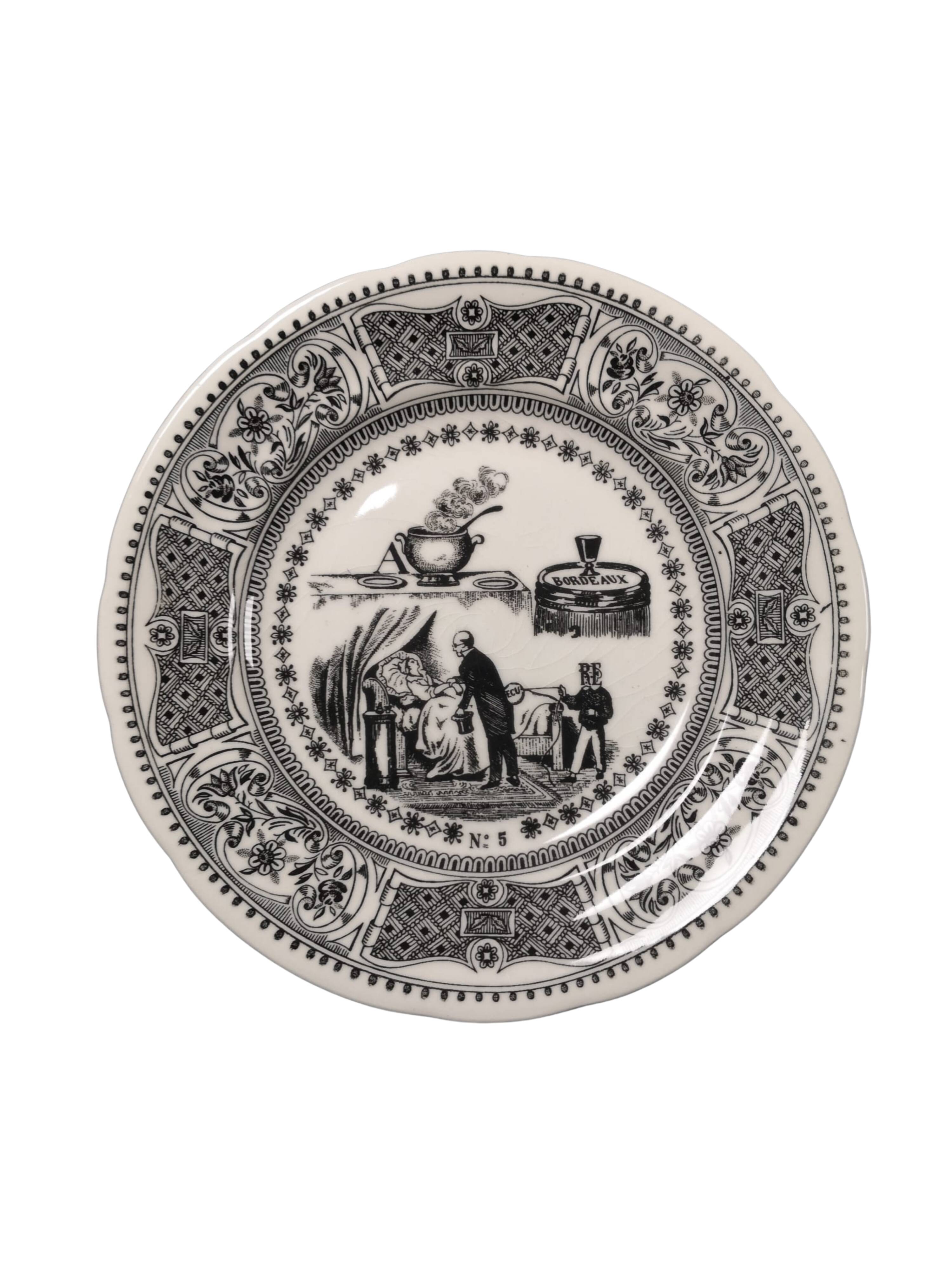 Set of 6 porcelain plates Rébus Gien