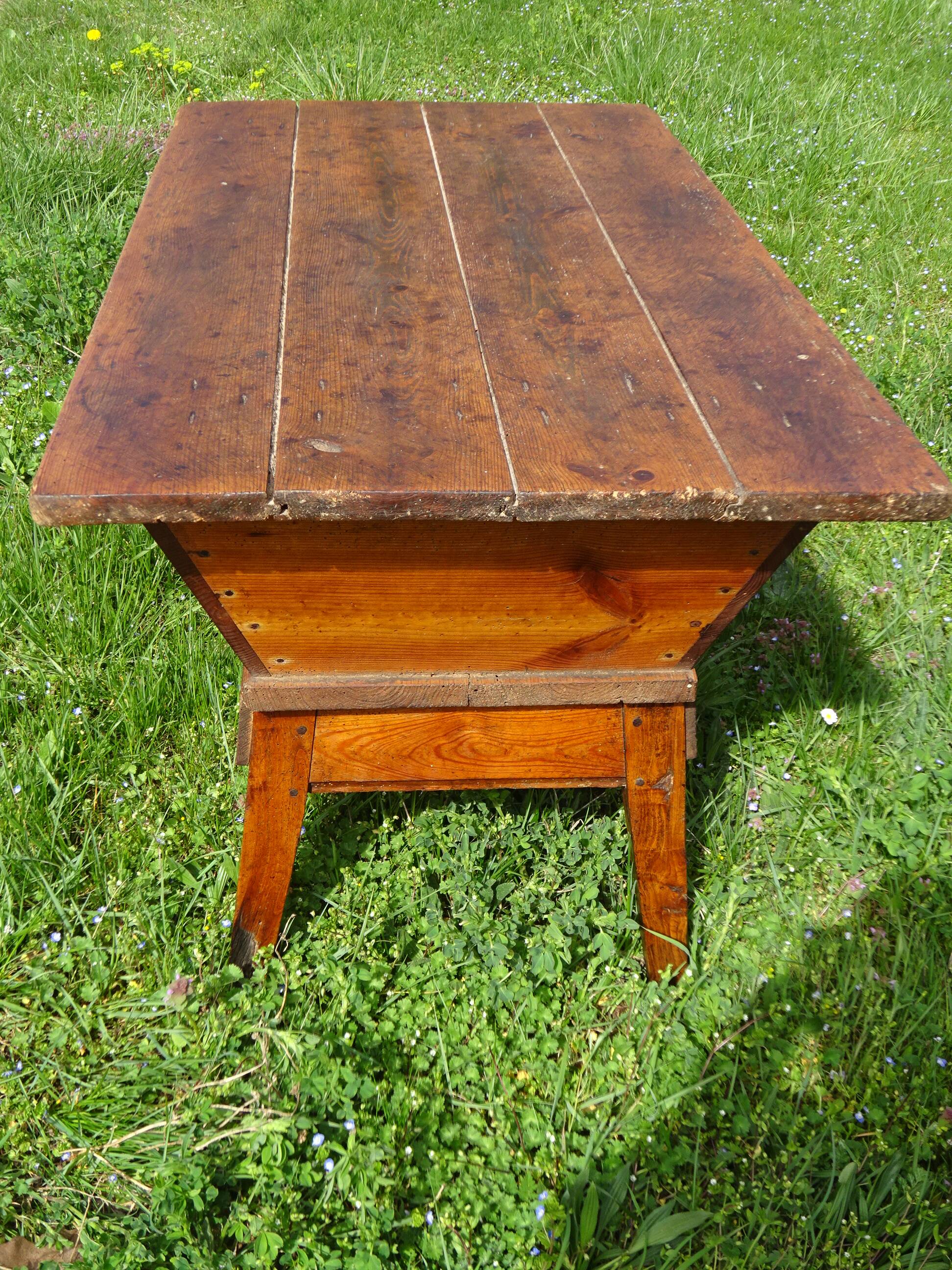 Antique kneading trough made of solid oak