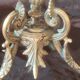 Electrified candlestick lamp, bronze tripod table lamp with goat's feet