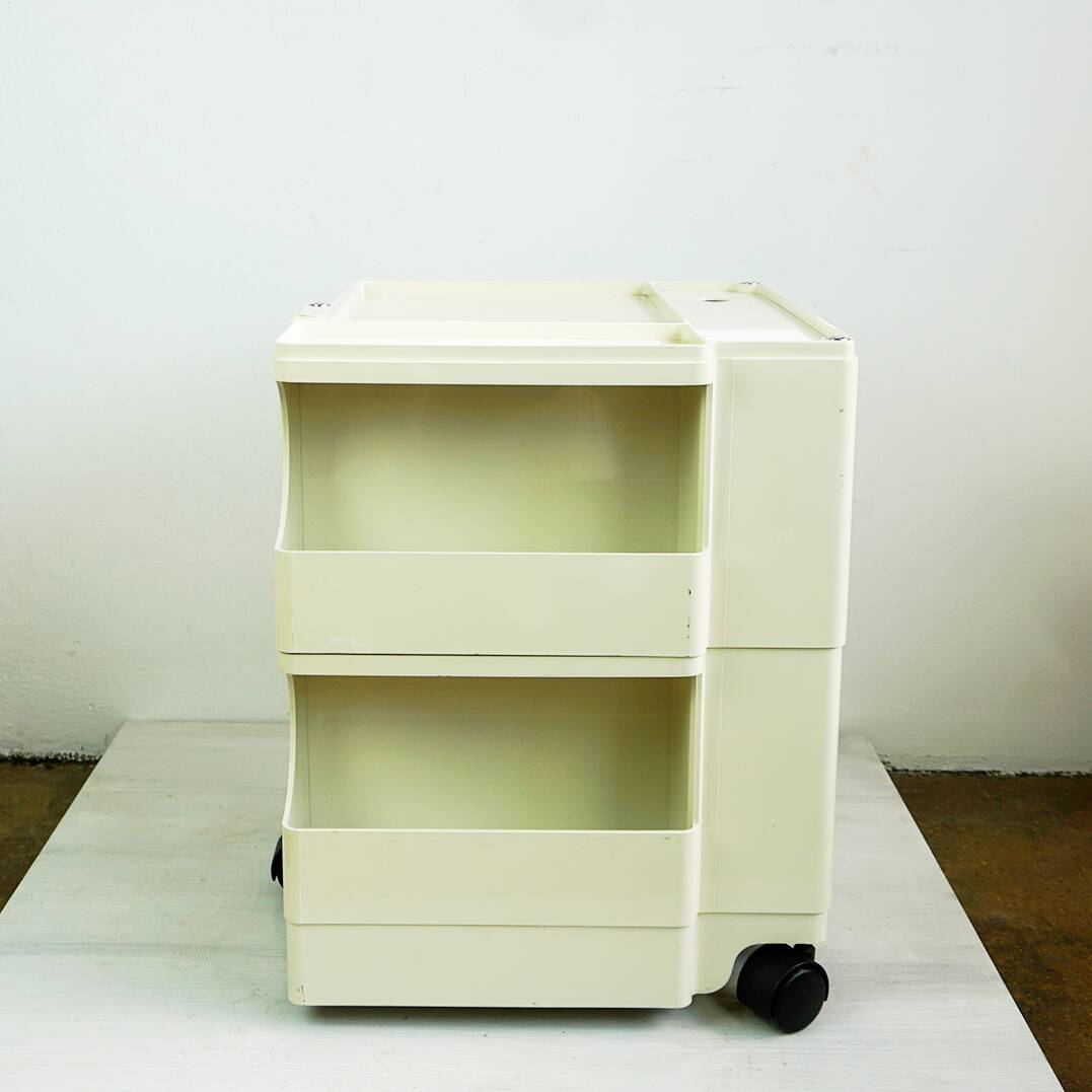 Chariot Boby crème blanche par Joe Colombo pour Bieffeplast Italie