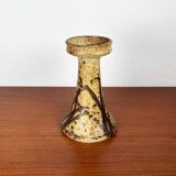 Mid-century Danish studio ceramic candlestick signed Aage Würtz, 1960s.