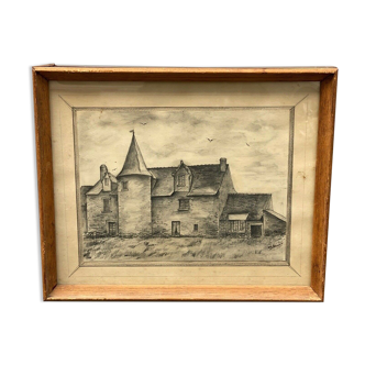 Charcoal drawing by ch savory signature to identify property xxeme