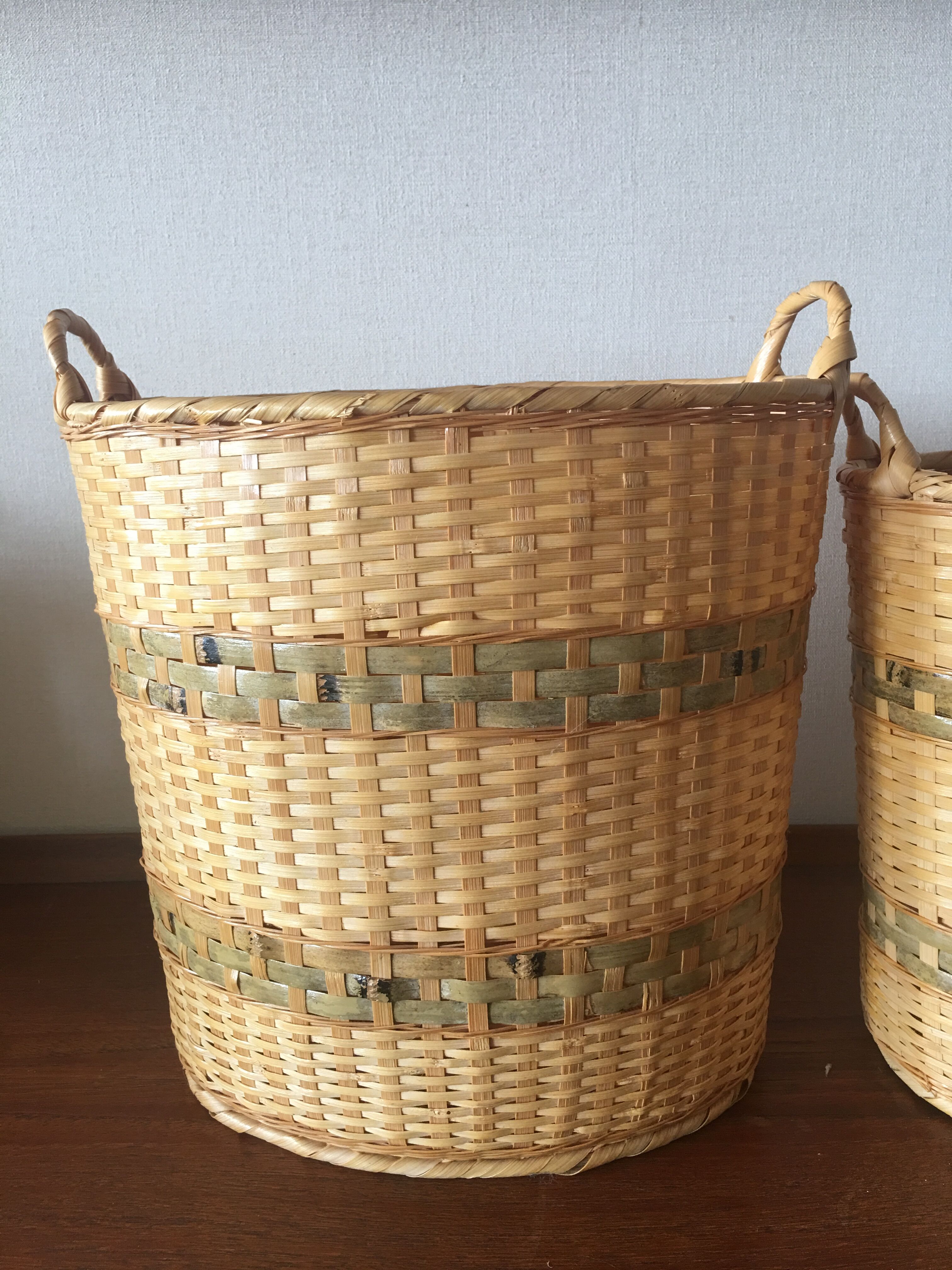 Wicker basket duo