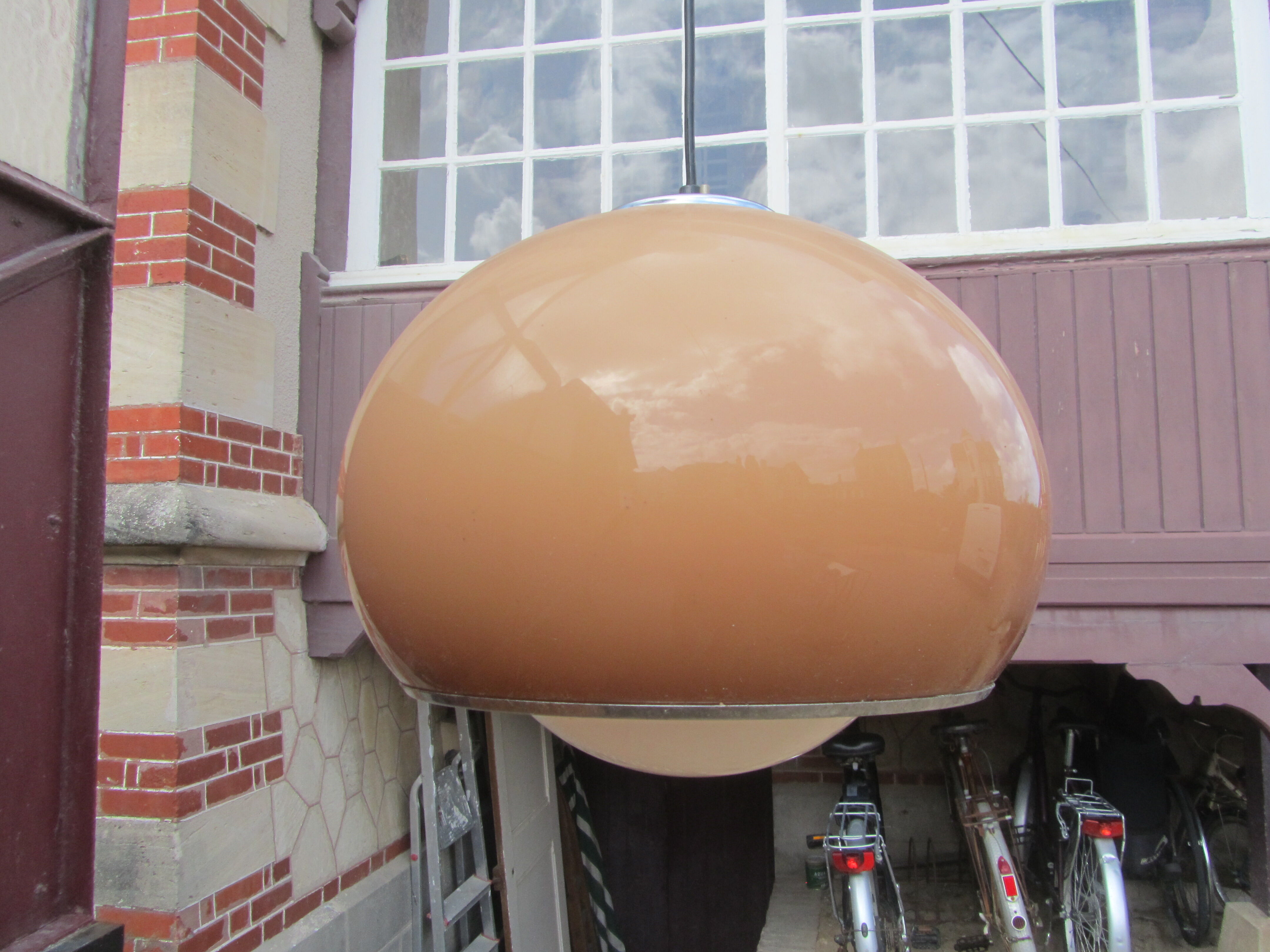 70s plastic ball chandelier