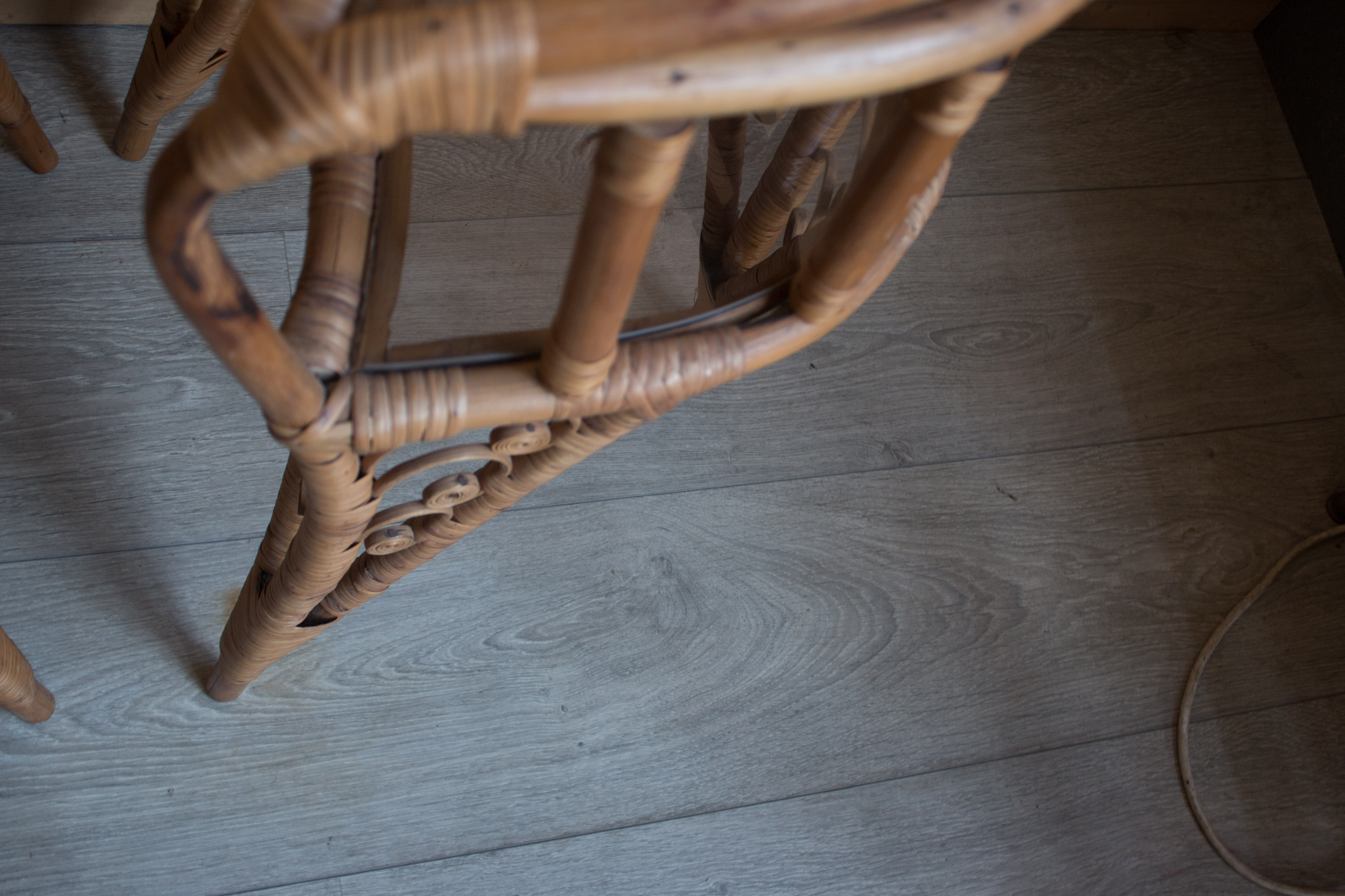 Pair of rattan bedside tables 1960