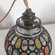 Old art deco pendant lamp - Partitioned and colored glass globe - 1930
