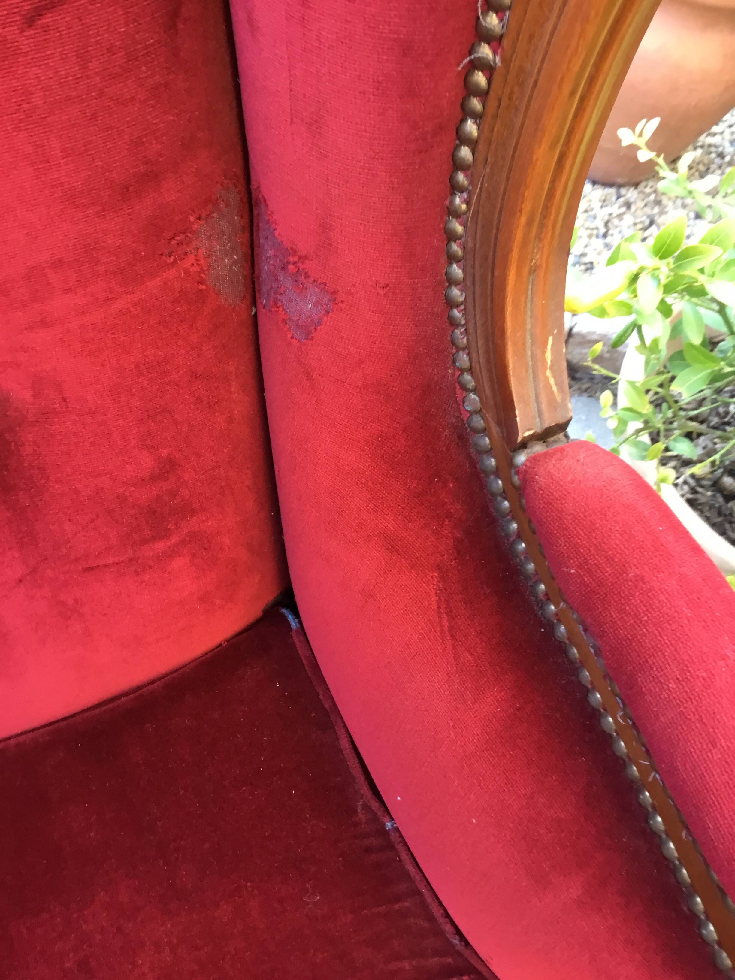 Louis XV style carved wooden winged bergère