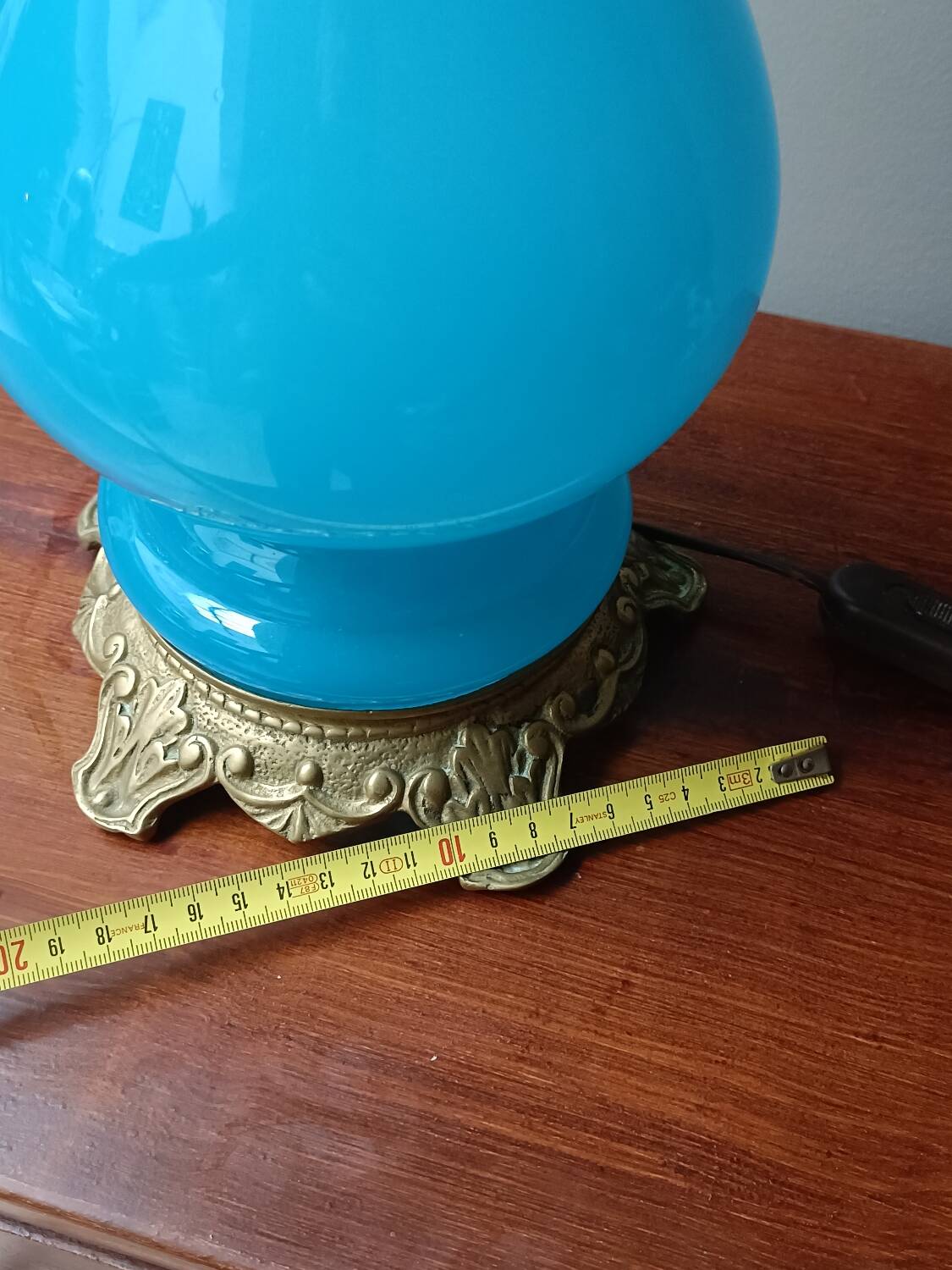 Blue opaline and bronze lamp base