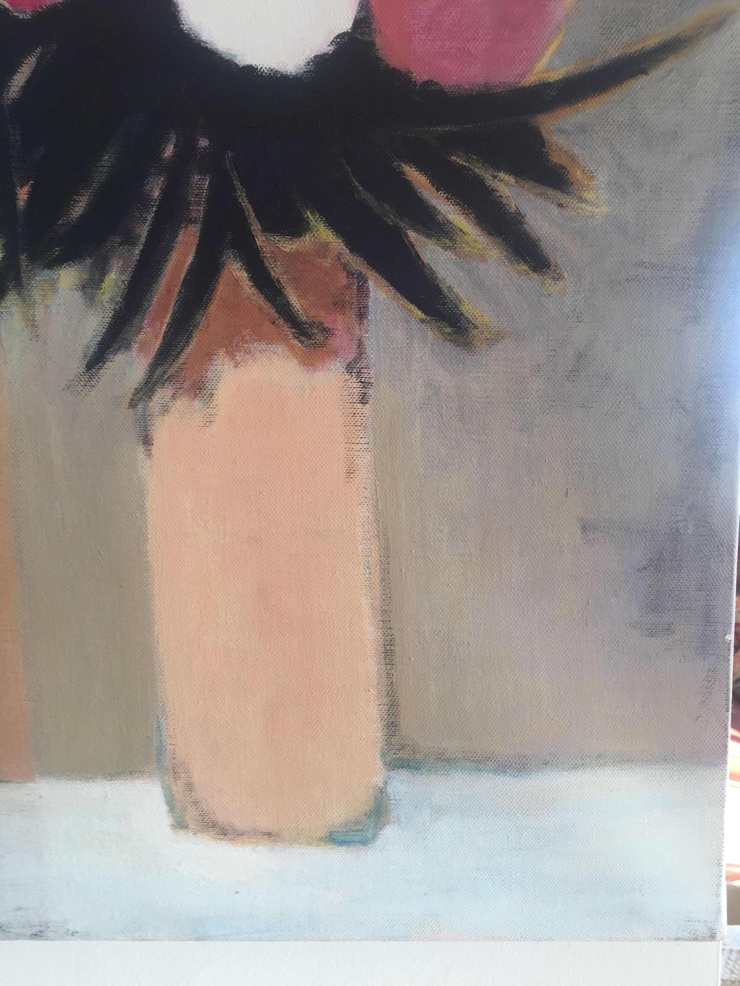 Beautiful bouquet of flowers on canvas