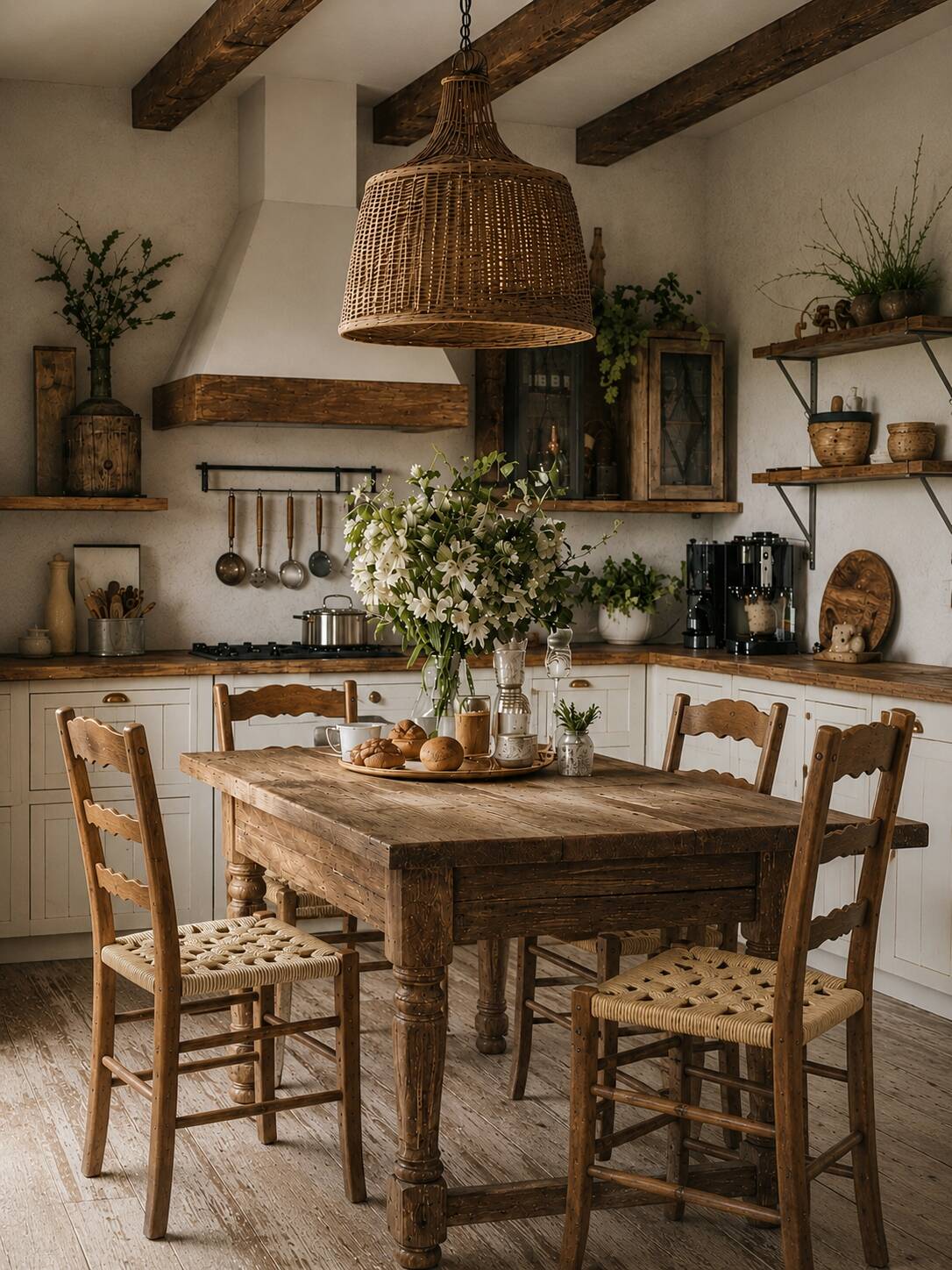 19th-century peasant chair restored – handmade Danish cord weaving