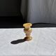 Small vintage candle holder in yellow onyx, H10 D5.5.