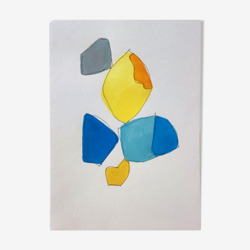 Geometric painting on paper