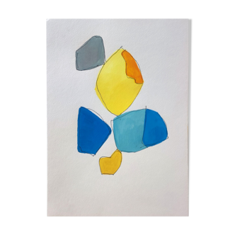 Geometric painting on paper