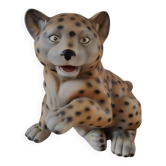 Tiger figurine, vintage, ceramic and hand-painted.