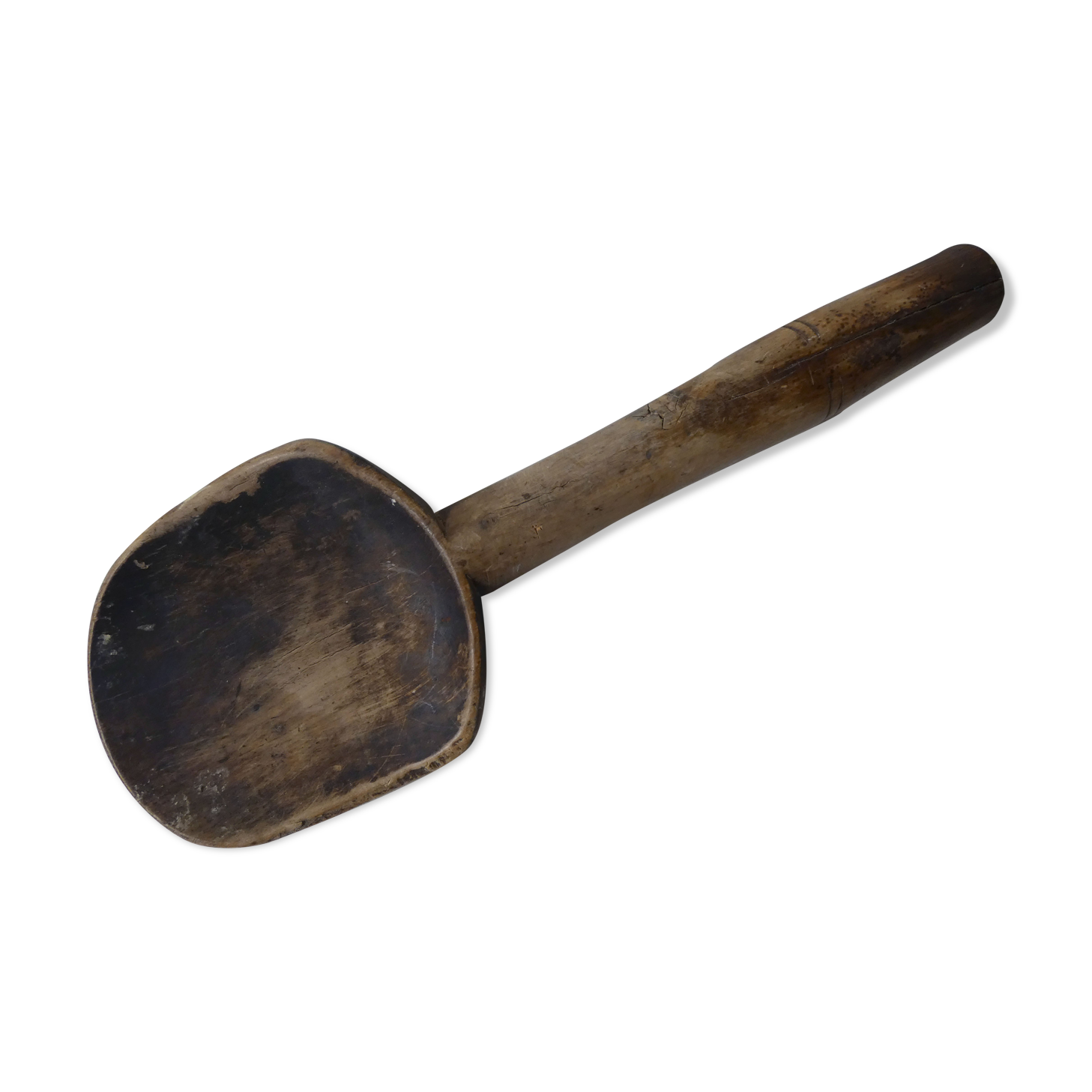 Cuillère en bois beurre art populaire ancien