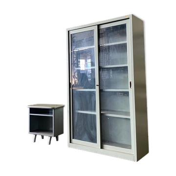 1960s Industrial Vitrine in Metal, Italian Mid-Century Furniture