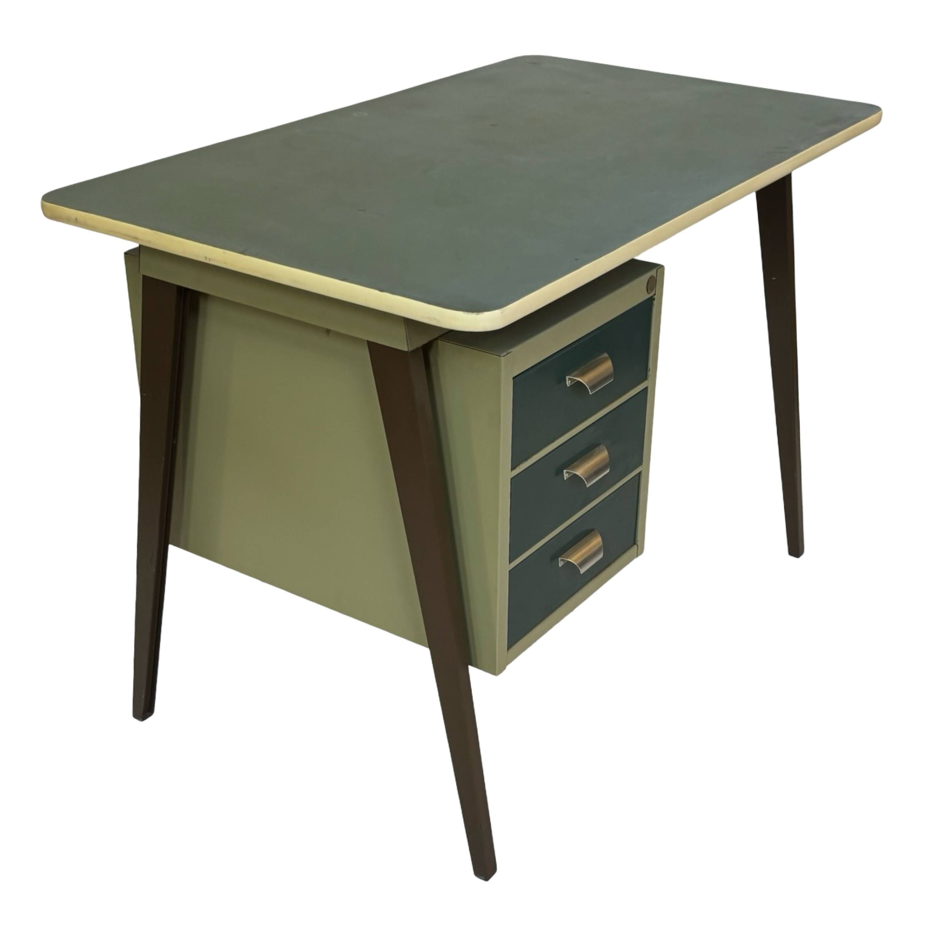 Vintage industrial Drentea Roomsteel desk 1960s metal design