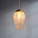 Art Deco pendant light in faceted satin glass, 1920s-30s