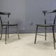 4 chaises de salle à manger en cuir noir par Arrben Italie, années 1980