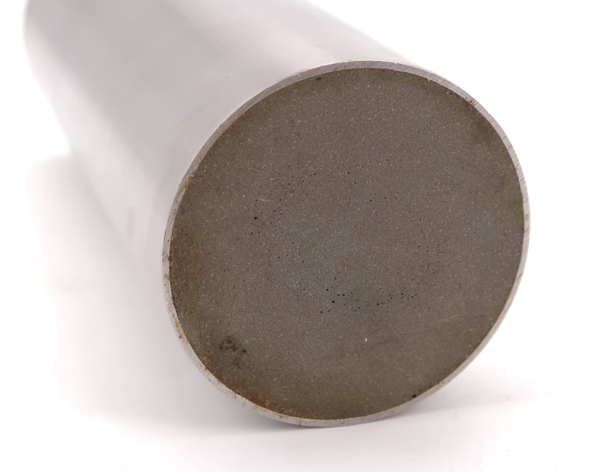 Grand vase cylindrique minimaliste en acier, années 70