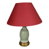 Napoleon III lamp in green cecidon on a brass base