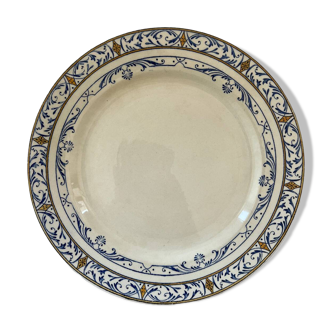 Earthenware Flat Plate by Creil et Montereau - Colbert Model