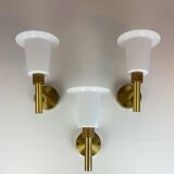Mid-century brass and acrylic wall lamps Luxus, Sweden, 1960s