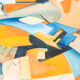 Cubistic painting, acrylic on hardboard, 95 x 75cm