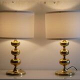 Paire de lampes scandinave en laiton 1970