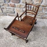 Folding wooden children's high chair