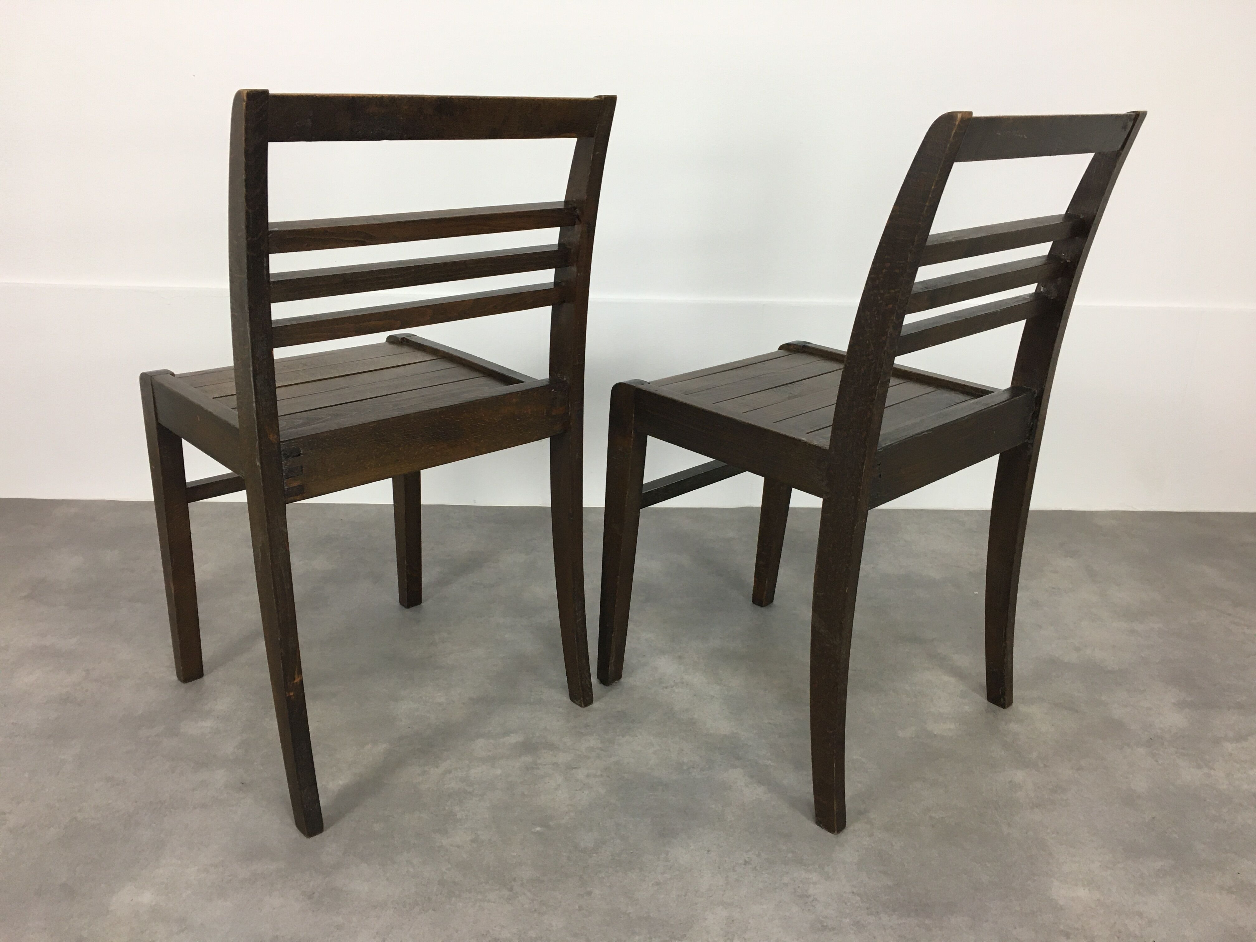 Pair of chairs René Gabriel design reconstruction 50s