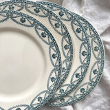 4 flat ironstone plates “Empire” Salins