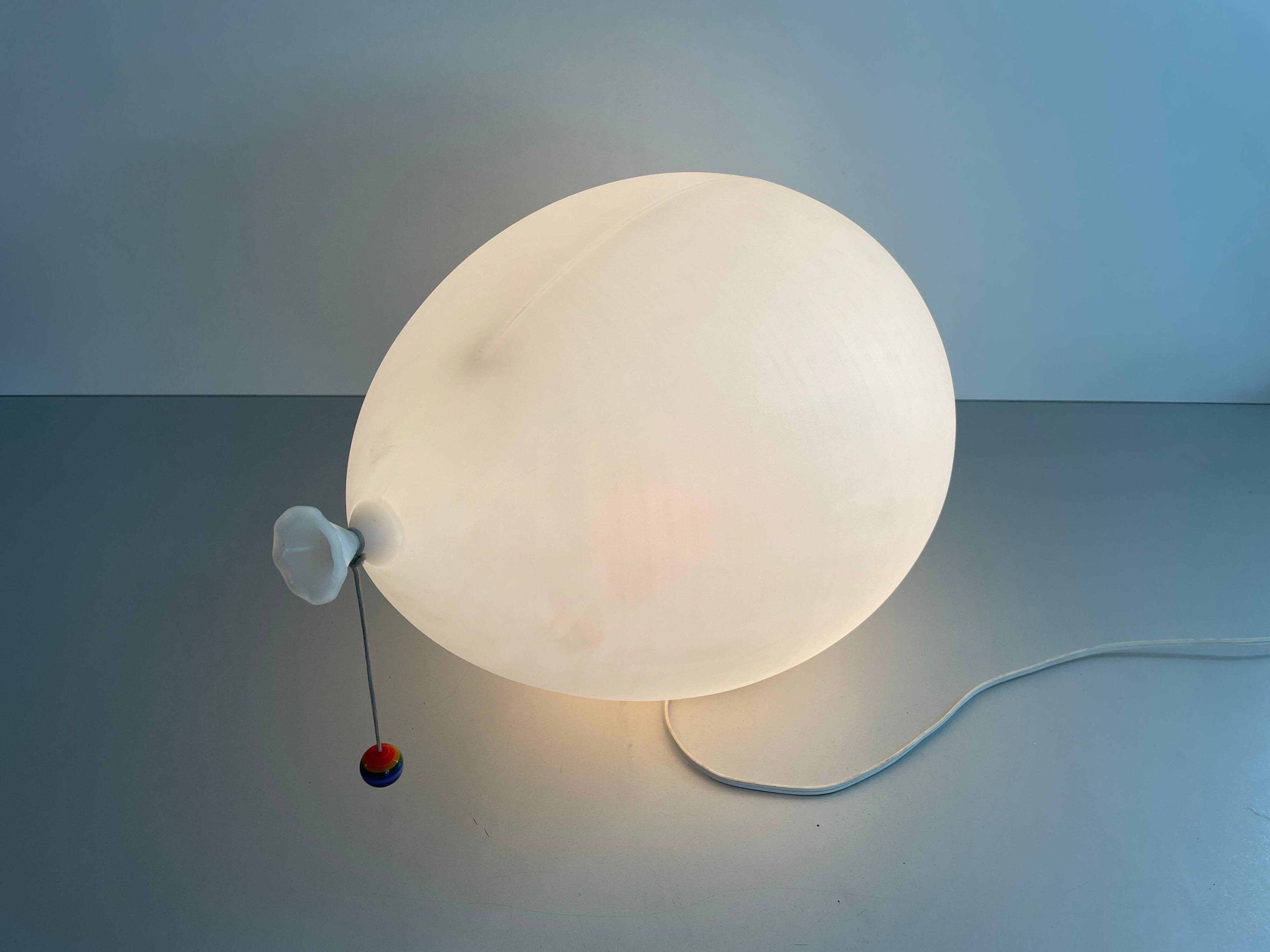 Large white plastic balloon wall light by Yves Christin for BILUMEN, 1970s, Italy.