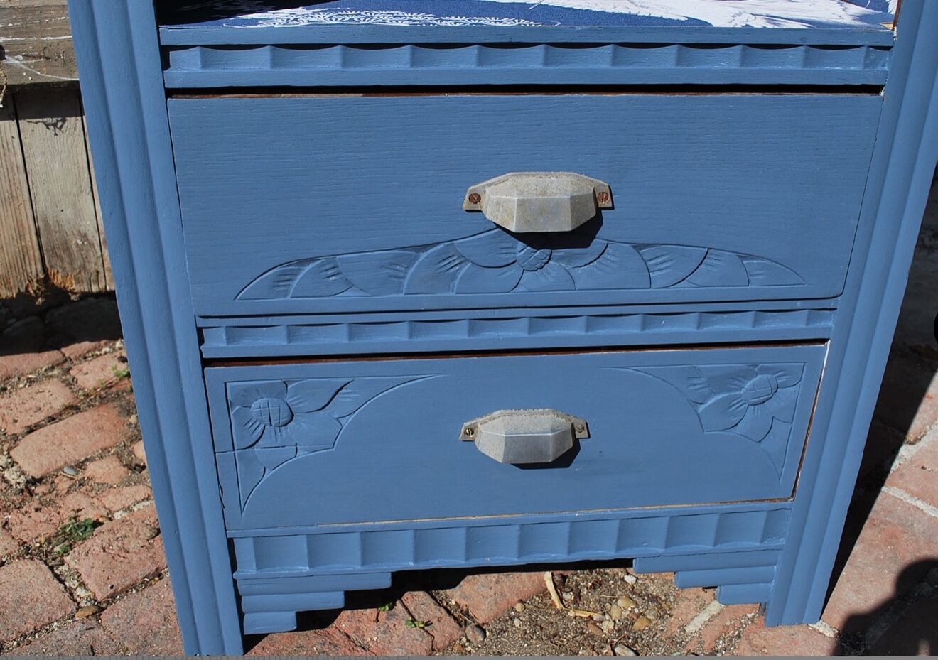 Buffet haut art deco rénové bleu