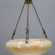 1930s European Secession–Art Deco pendant light with rope suspension and glass