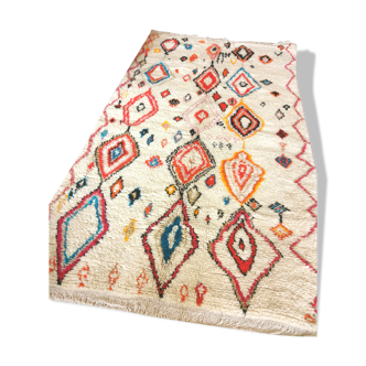 Berber carpet Azilal with multicolored diamonds in wool and hand woven