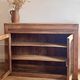 Narrow antique solid wood buffet - glass doors