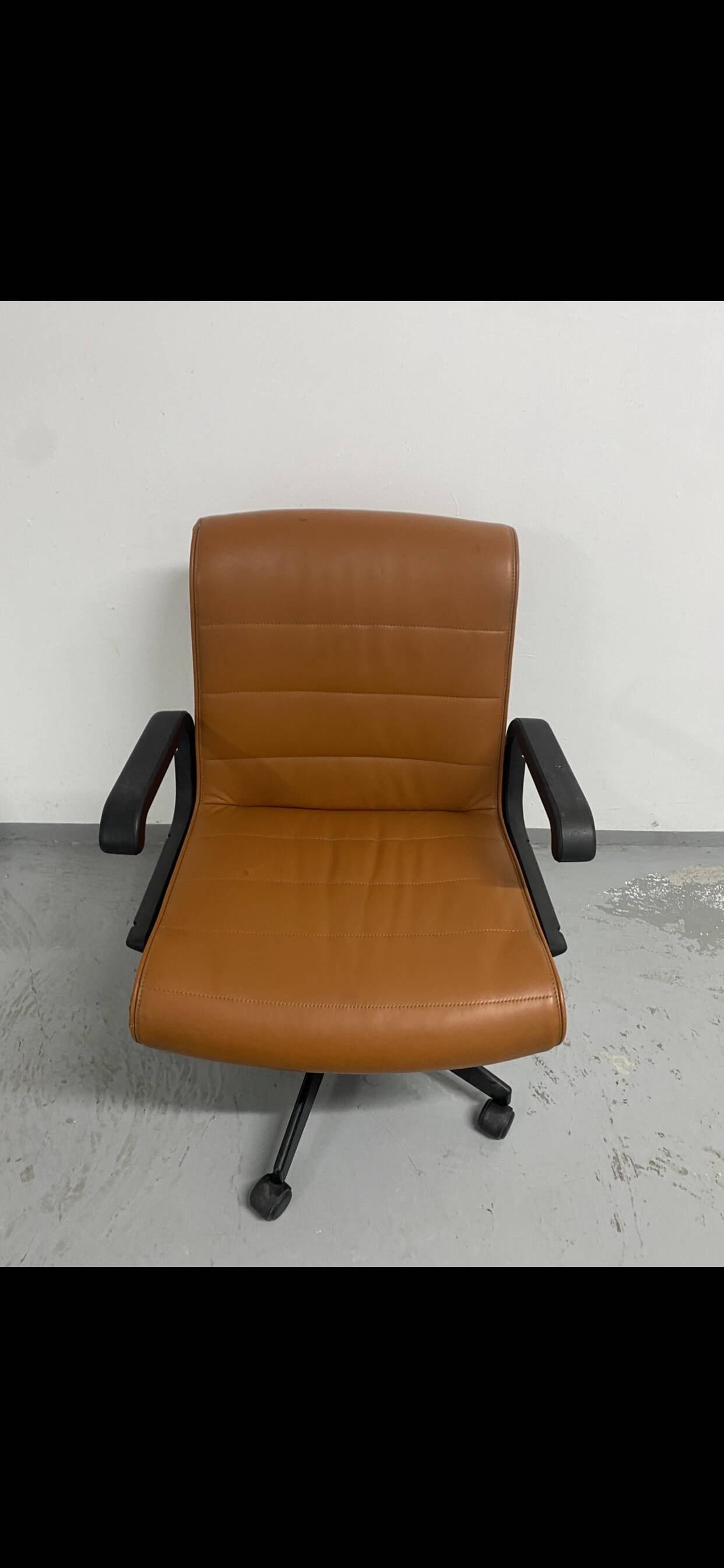 Leather armchair Cognac Richard Sapper Knoll edition