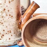 Stoneware teapot from the 1970s signed JP Prudhomme.