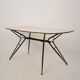 Table à manger italienne en métal laqué noir et formica, 1952