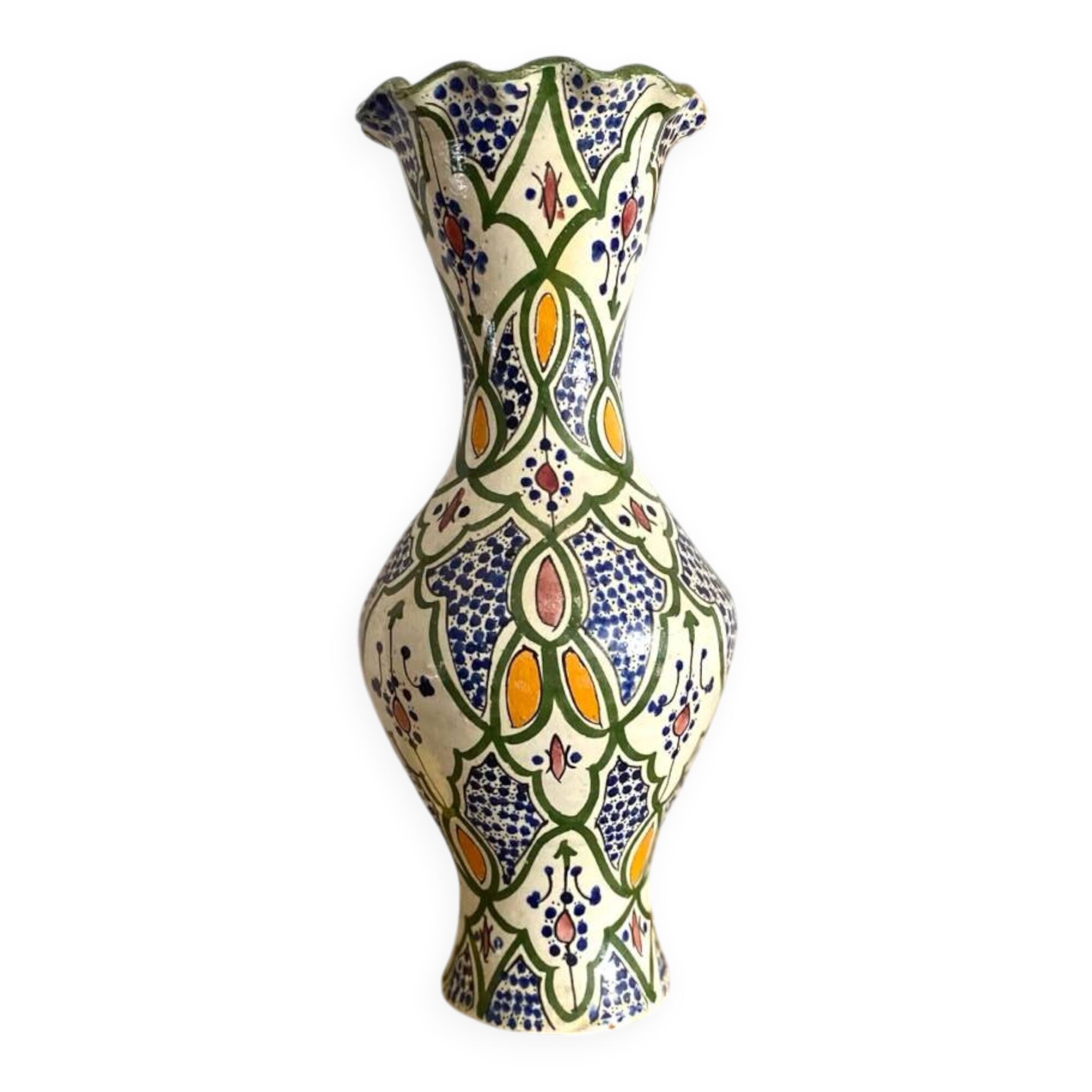 Antique hand-painted ceramic vase