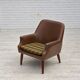 1970s, Danish armchair, artificial leather, teak wood legs.