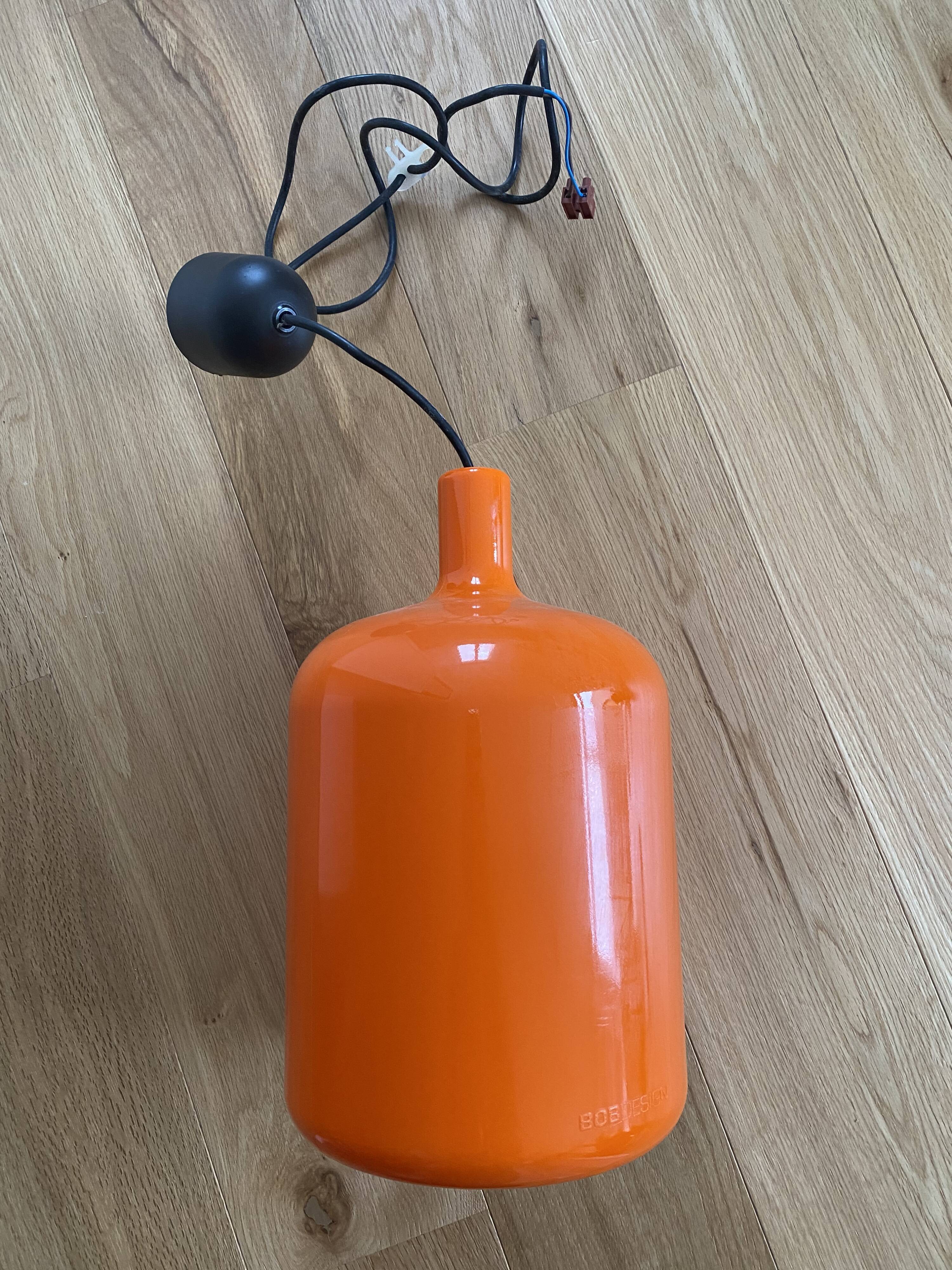 Hanging lamp bulb by bob design orange
