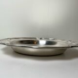 Round silver metal dish