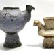 Pair of small ceramics from 1973 by Van Woerden for Vest Gouda