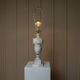 Vintage White Marble Table Lamp, Handmade Italian Modernist 1960s – Brass Accents