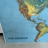Ancien planisphère Air France édité par Permalux